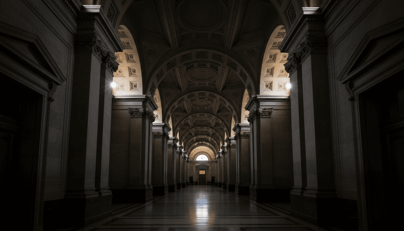 New York courthouse corridor interior